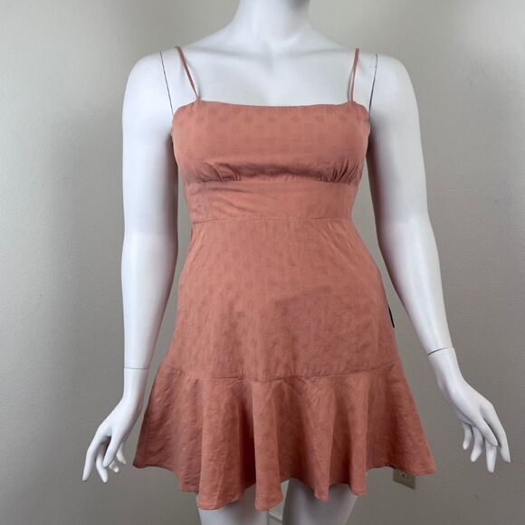 Lulus Women Size XL Orange Days of Dreaming Cotton Dot Tiered Mini NEW Dress - Picture 10 of 14